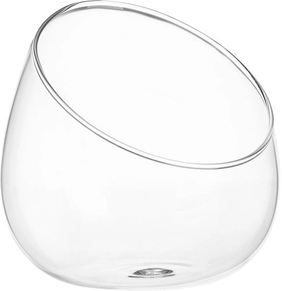 Vaso Terrario Decorativo con Pianta - Forma Ronde - Vaschetta di Vetro Transparente - Angolo di Visuale Ottimale - Vaschetta con Vetro Incluso