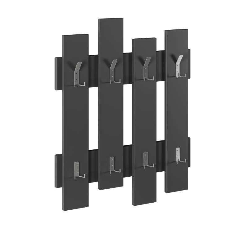 Appendiabiti da Muro Attaccapanni Montaggio a Parete 64x4x79 cm in Legno Antracite