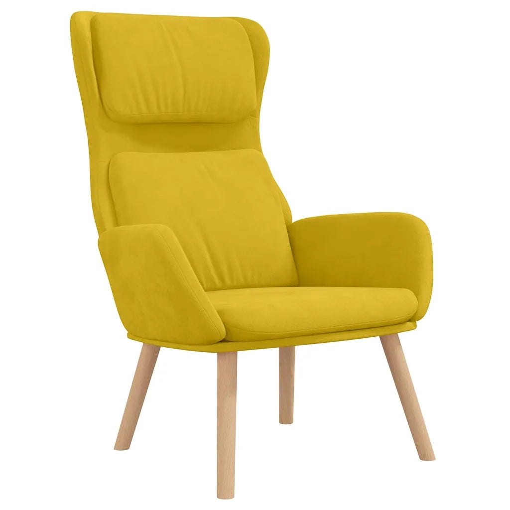 Poltrona Relax Giallo Senape in Velluto 341358