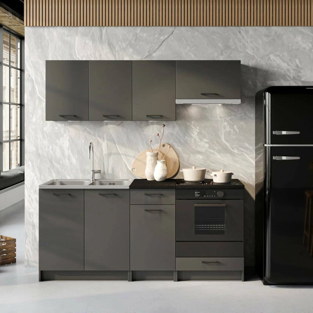 Cucinino Covor, Cucina un Ripiano, Nero Antracite