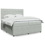 Giroletto a Molle con Materasso Grigio Chiaro 200x200cm Velluto 3294730