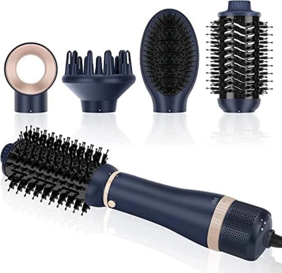 Spazzola elettrica per capelli - Spazzola termica per capelli - Spazzola per capelli a forma rotonda - Spazzola anticalcare per capelli - Blu