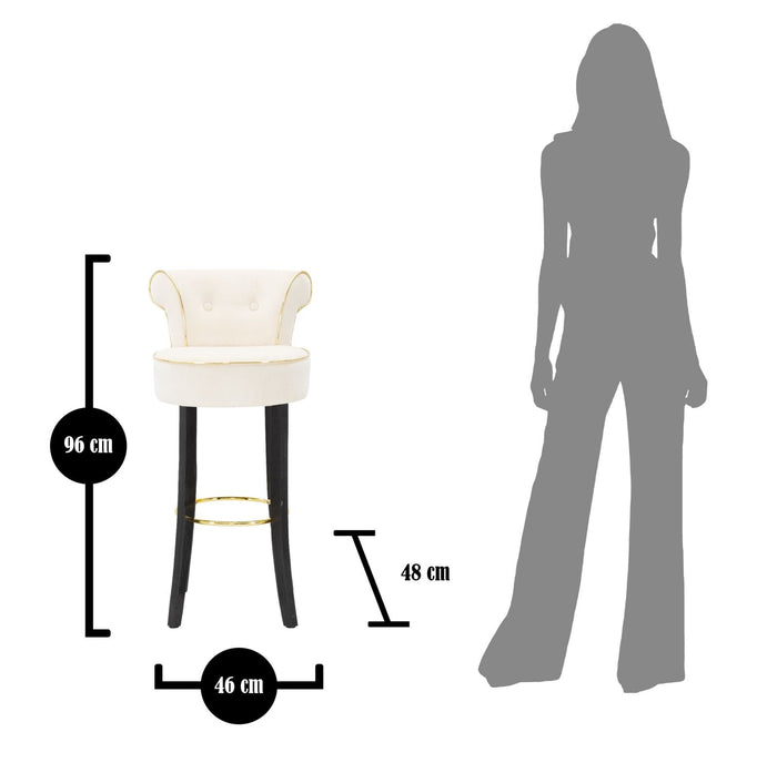 Sgabello Bar Luxy Crema 46x48x96 cm in Legno e Plastica