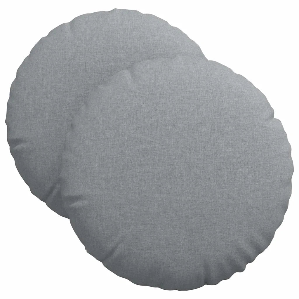 Cuscini per Seduta 2 pcs Grigio chiaro Ø40 x 13 cm Tessuto