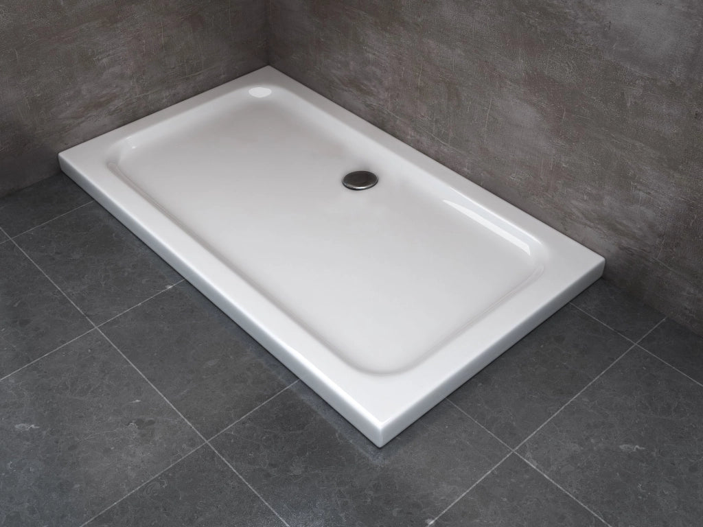 Piatto Doccia Rettangolare Ribassato In Abs H 5cm Con Piletta Inclusa 80x140
