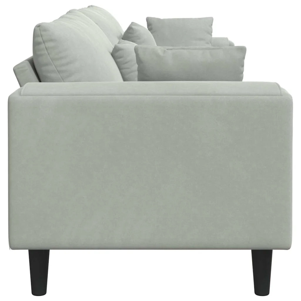 Divano Grigio chiaro 250 x 77 x 76 cm Velluto 3335153