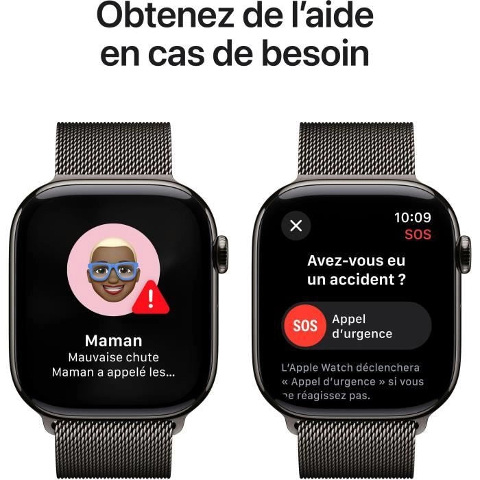 Apple Watch Series 10 GPS + Cellular - 46 mm - Cassa in titanio ardesia - Cinturino con loop milanese ardesia - S/M