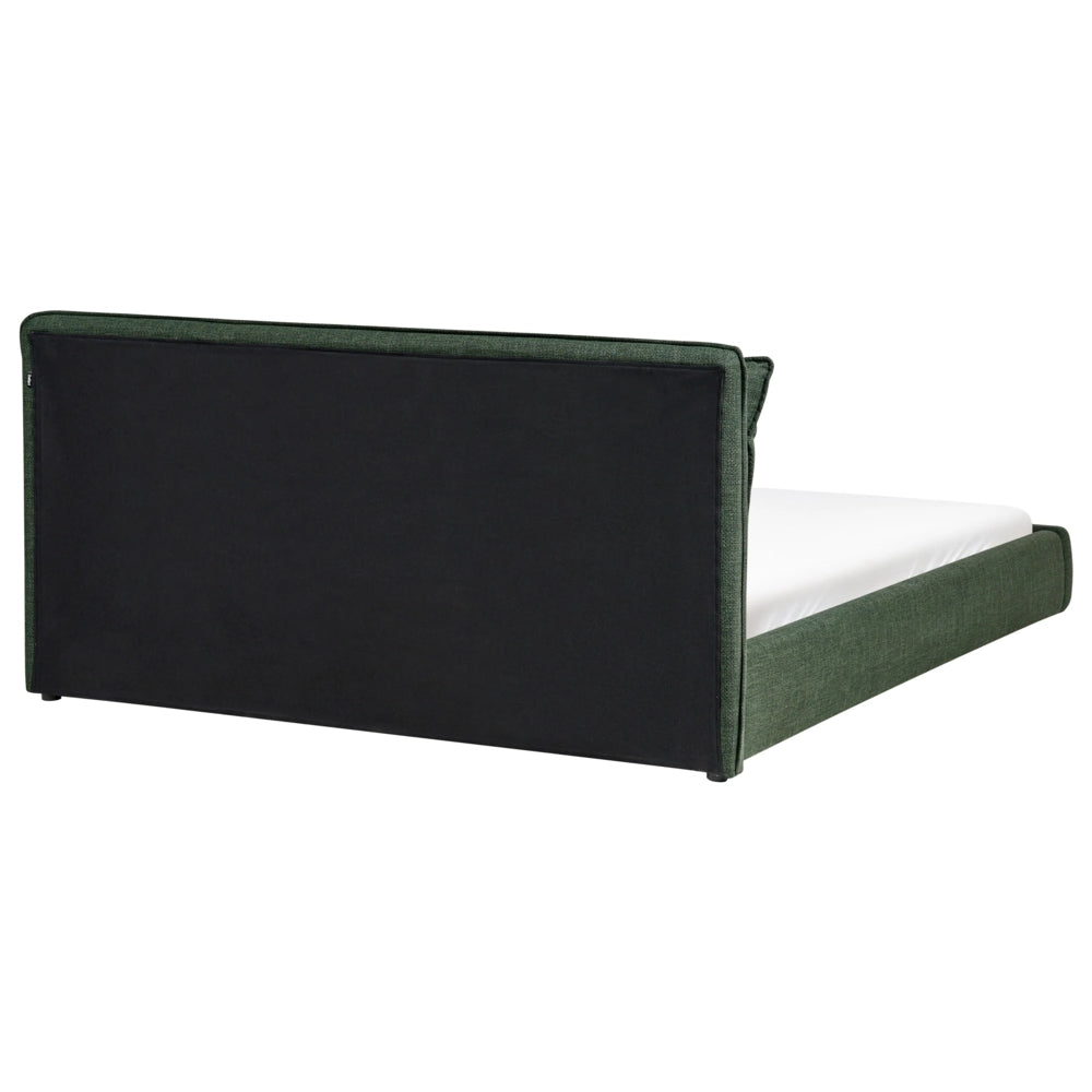 Letto matrimoniale ad acqua tessuto bouclè verde scuro 180 x 200 cm camera da letto moderna
