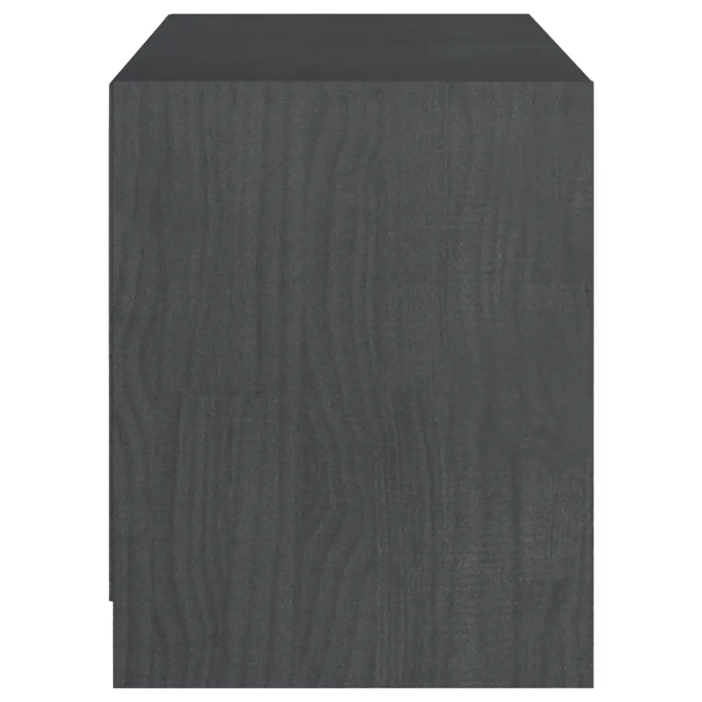 Mobile Porta TV Grigio 104x33x41 cm in Legno Massello di Pino 809962