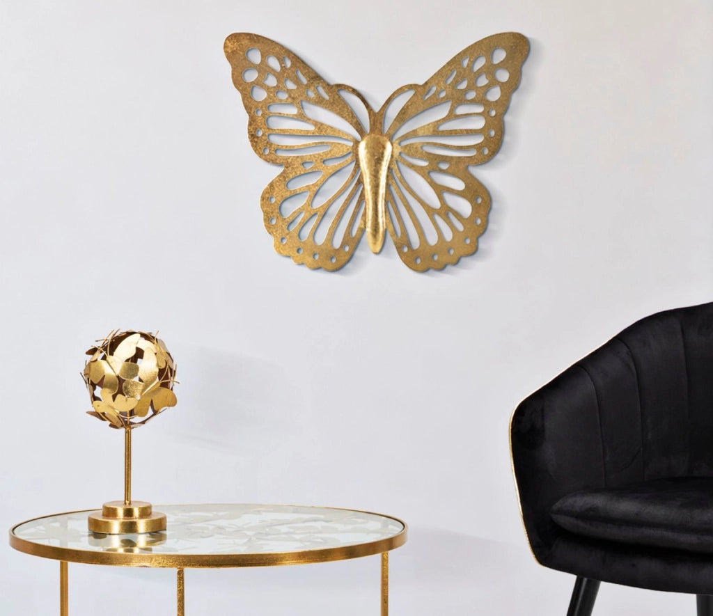 Farfalla Decorativa da Muro 3D 43x2x35 cm in Ferro Oro