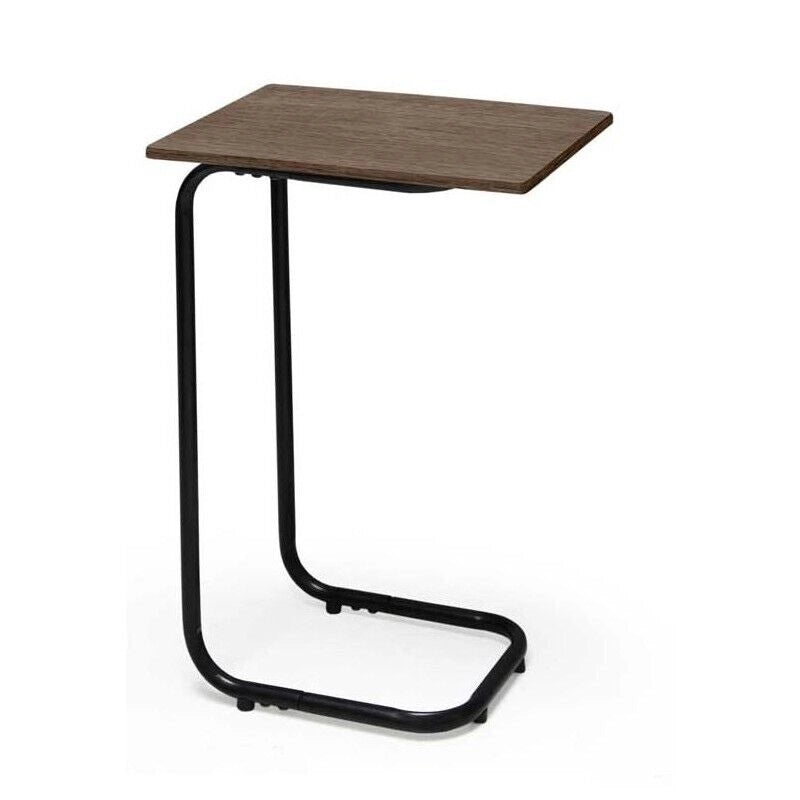 TAVOLINO LATERALE IN METALLO CON PIANO IN LEGNIO 40X30XH60 CM COLORE NOCE