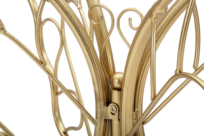 Console Butterfly 110x40x76 cm in Ferro e Vetro Oro