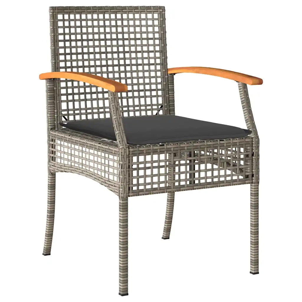Set da Pranzo per Giardino 5 pz Grigio e Nero Rattan 3380821