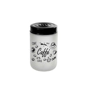 BARATTOLO IN VETRO SATINATO TOP NERO DA 660 ML 15 CM PER CAFFÈ