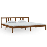 Letto matrimoniale | Letto per adulti | Giroletto senza Materaso Ambra in Legno Massello 200x200 cm