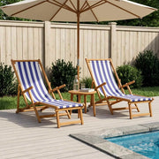 Lettino prendisole pieghevole 2 pcs 3 Posizione Blu e Bianco 3407828