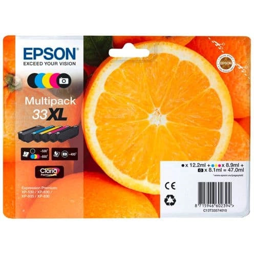 Epson Multipack Claria Premium BK/PBK/C/M/Y 33 XL        T 3357