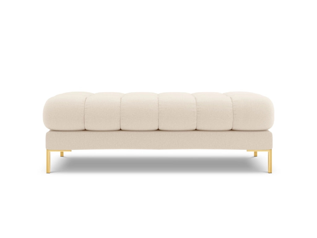 Cosmopolitan Design - Panca "Bali" 2 posti in tessuto strutturato beige chiaro 