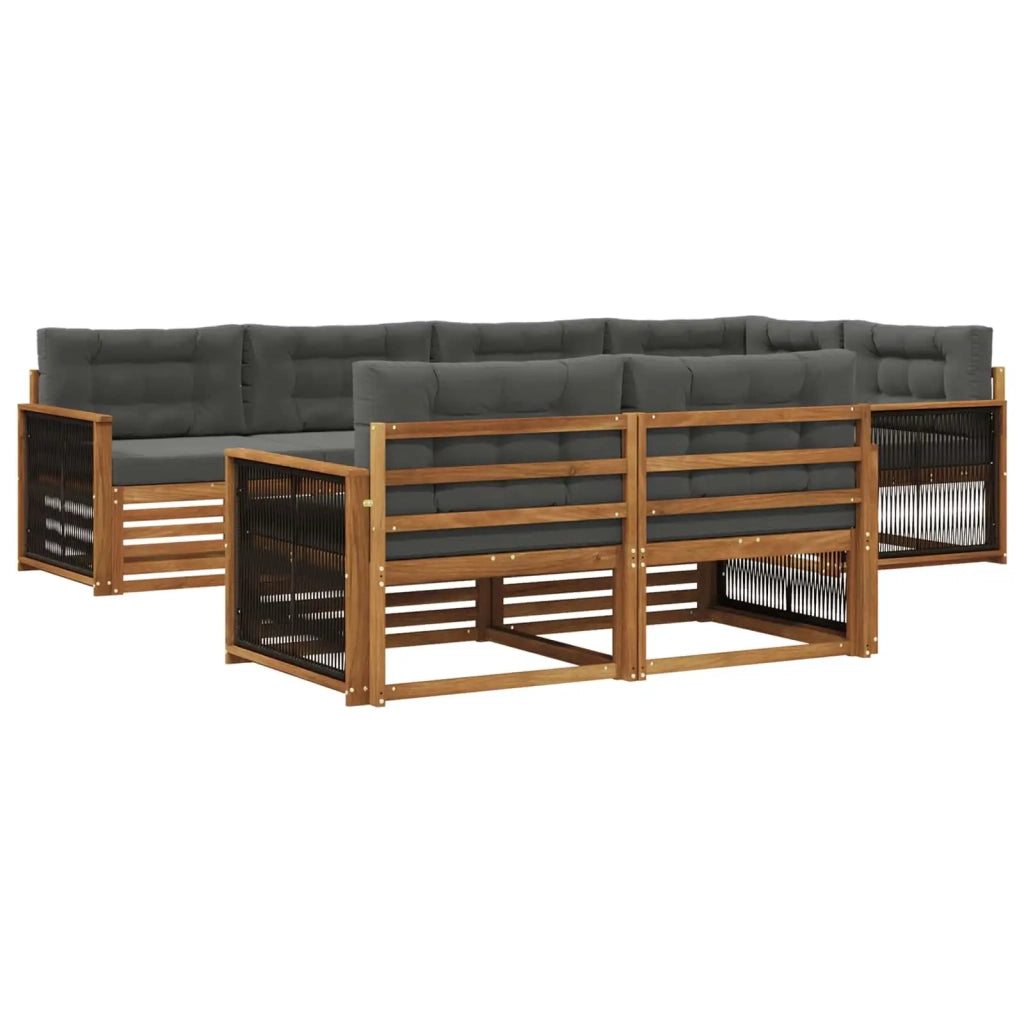 Set di divani da esterno 7 pz Naturale e Antracite 3383475