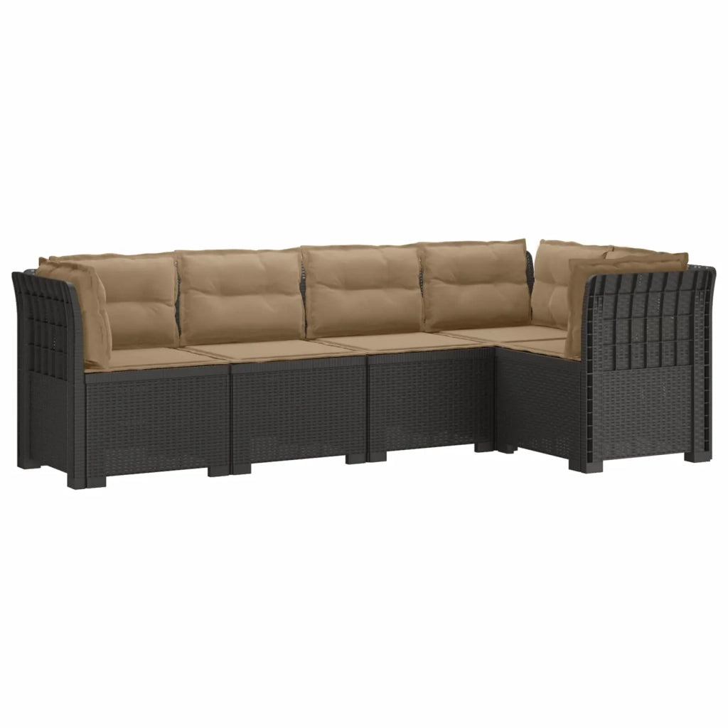 Divano da Giardino 5 Posti con Cuscini Stile Rattan PP 3444064