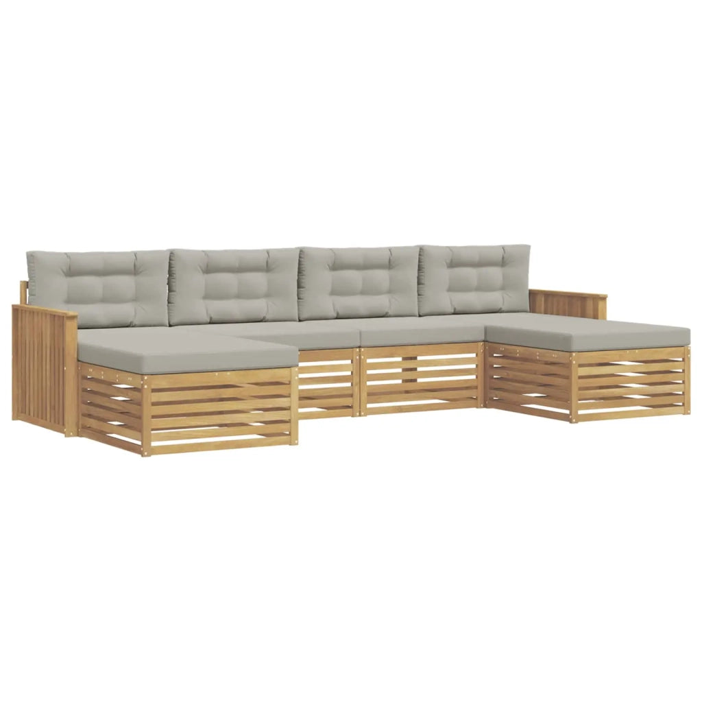 Set di divani da esterno 6 pcs Bianco e Grigio Chiaro 3390921