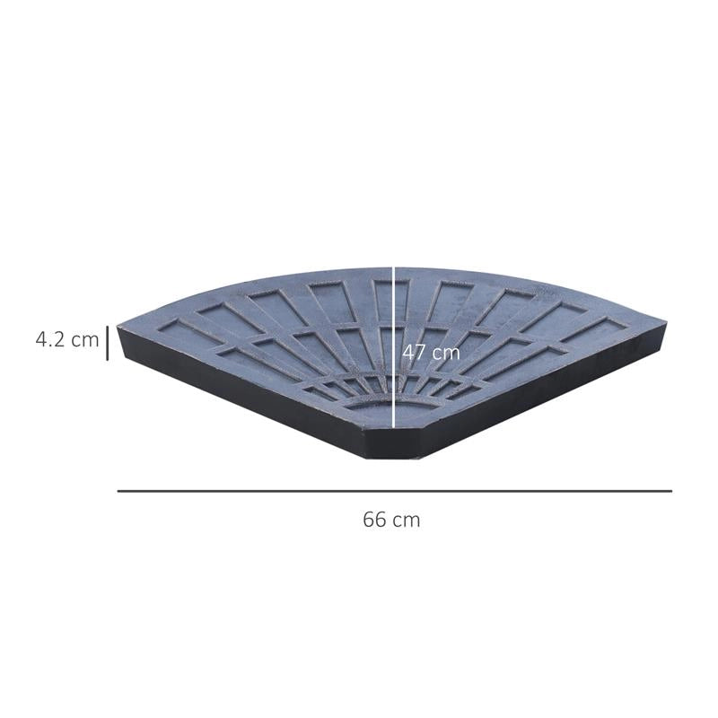 SET 2 PESI PER OMBRELLONE A BASE A CROCE DA 28 KG CON DESIGN A VENTAGLIO IN COLOFONIA 66X47X4.2 CM BRONZO
