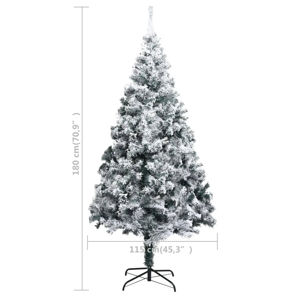 Albero di Natale Artificiale con Neve Fioccata Verde 180 cm PVC 320964