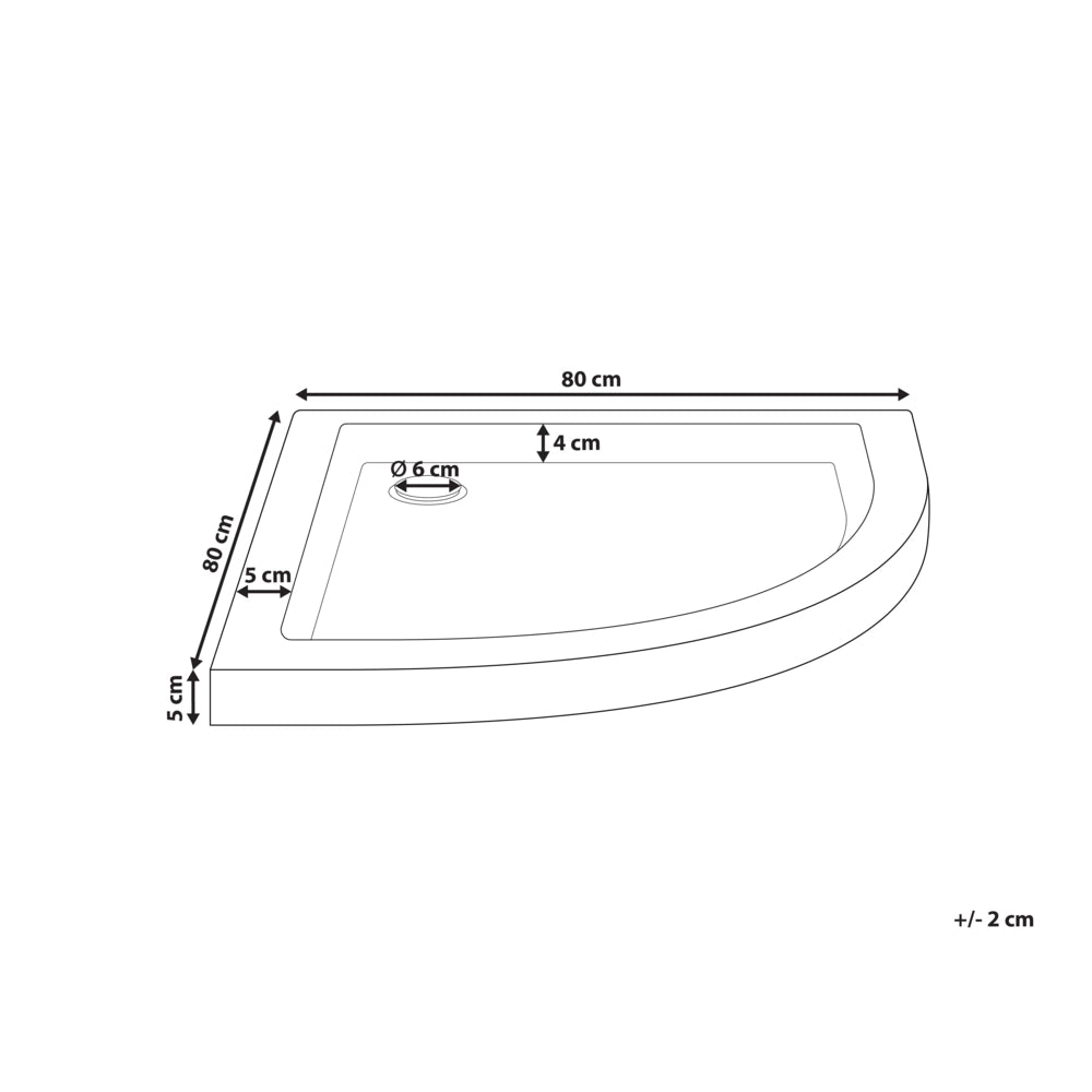Piatto doccia con scarico Bianco Acrilico ABS Materiale sintetico 80 x 80 x 5 cm Minimalista