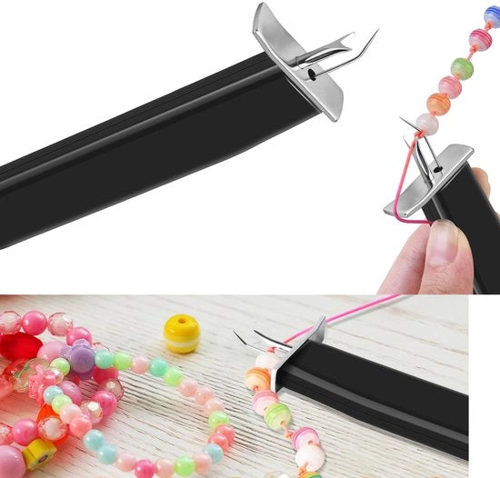 Strumento per lavorare con i fermagli - attrezzo per creare gioielli, strumento DIY per la creazione di gioielli 11x2cm (nero)