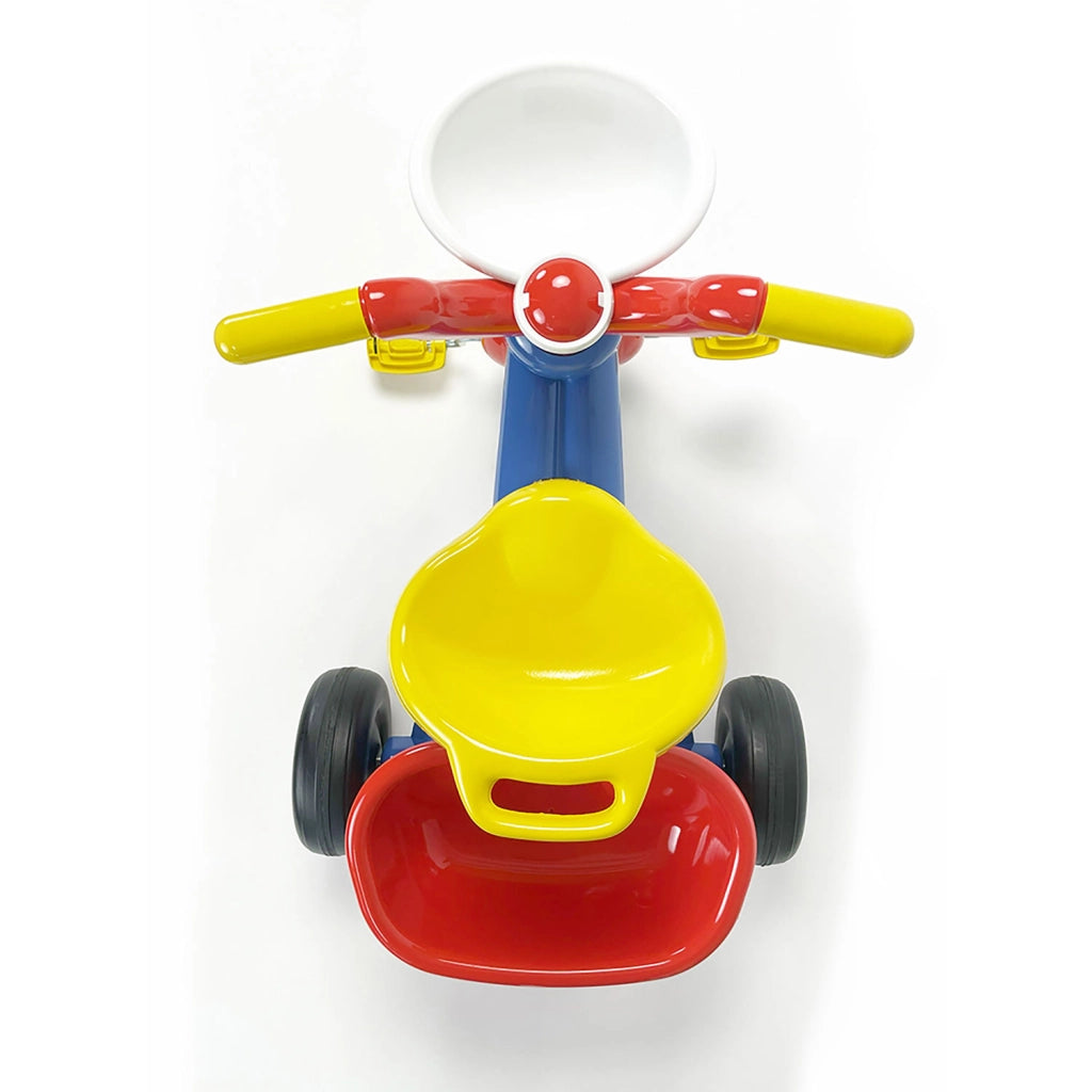 Triciclo a Pedali Primi Passi per Bambini 3 Ruote e Vano Contenitore Marvel Spidey Blu e Rosso