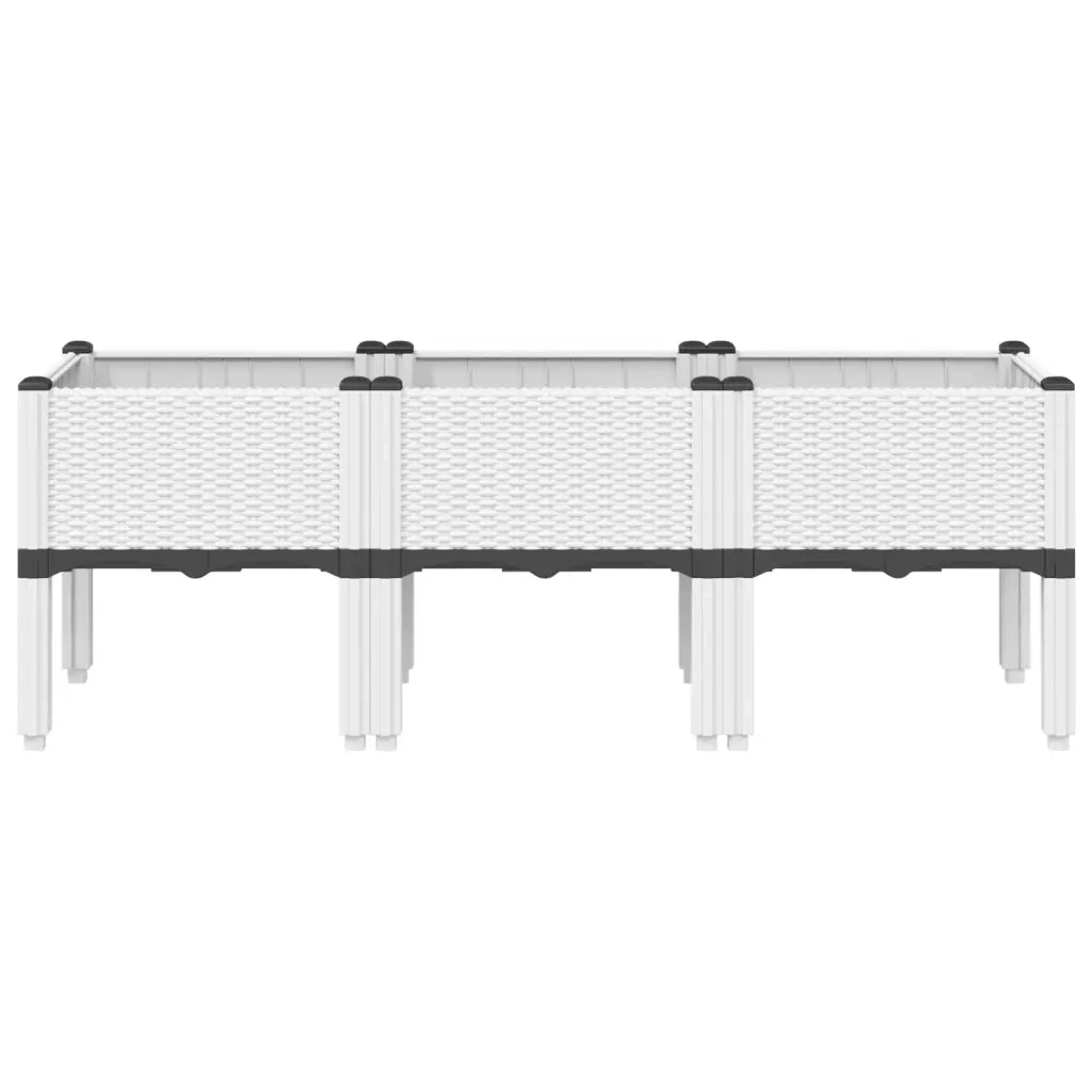 Fioriera da Giardino con Gambe Bianco 120x40x42 cm in PP 367899