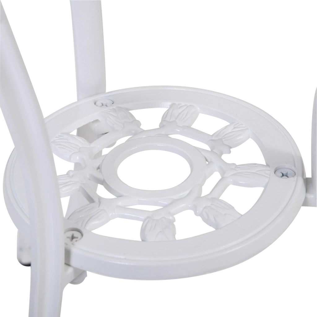 Set Giardino per 2 Persone 1 Tavolo+2 Sedie ¨C Zephmum ¨C Bianco Aluminium