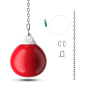 Sacco da boxe ad acqua 45 x 58 cm 50 kg design ergonomico per un allenamento confortevole in PVC rosso 20_0013394