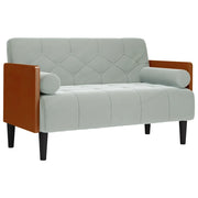 Divano | Divano da soggiorno | Sofa Divanetto con Cuscini Bolster Grigio Chiaro 110 cm
