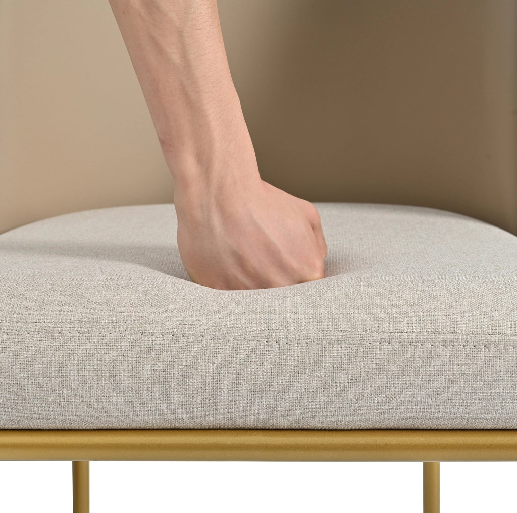 Set di 4 sedie da pranzo beige e kaki con schienale ergonomico e piedini regolabili stabili