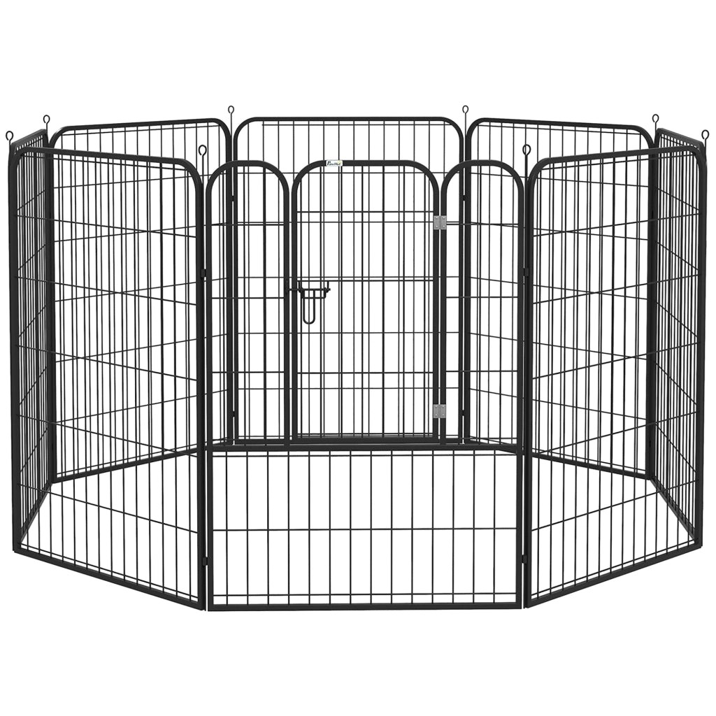 Recinto per Cani con 8 Pannelli e Porta ¨C zephmum ¨C Grigio 100cm
