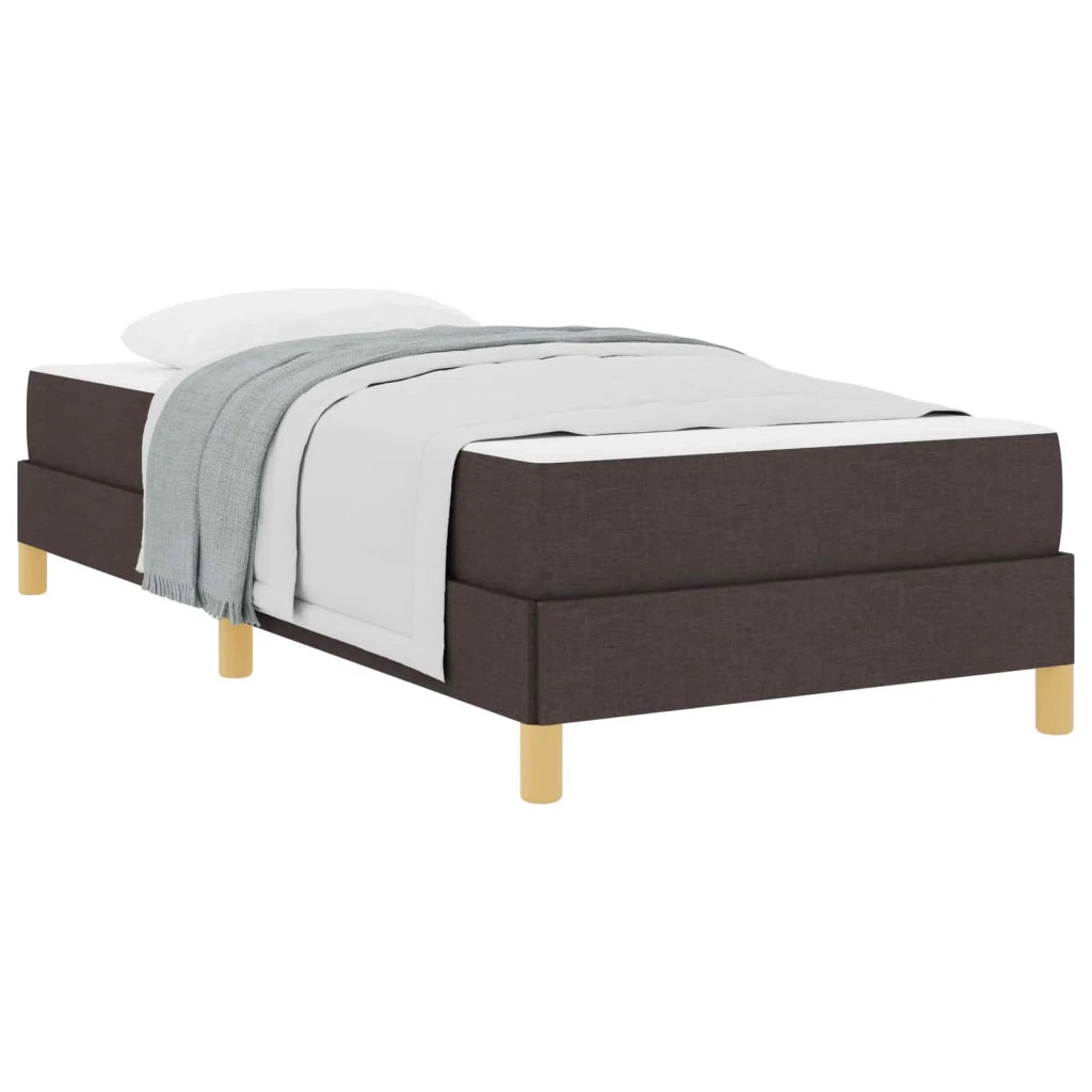 Letto a molle con materasso Marrone Scuro 80 x 200 cm Tessuto