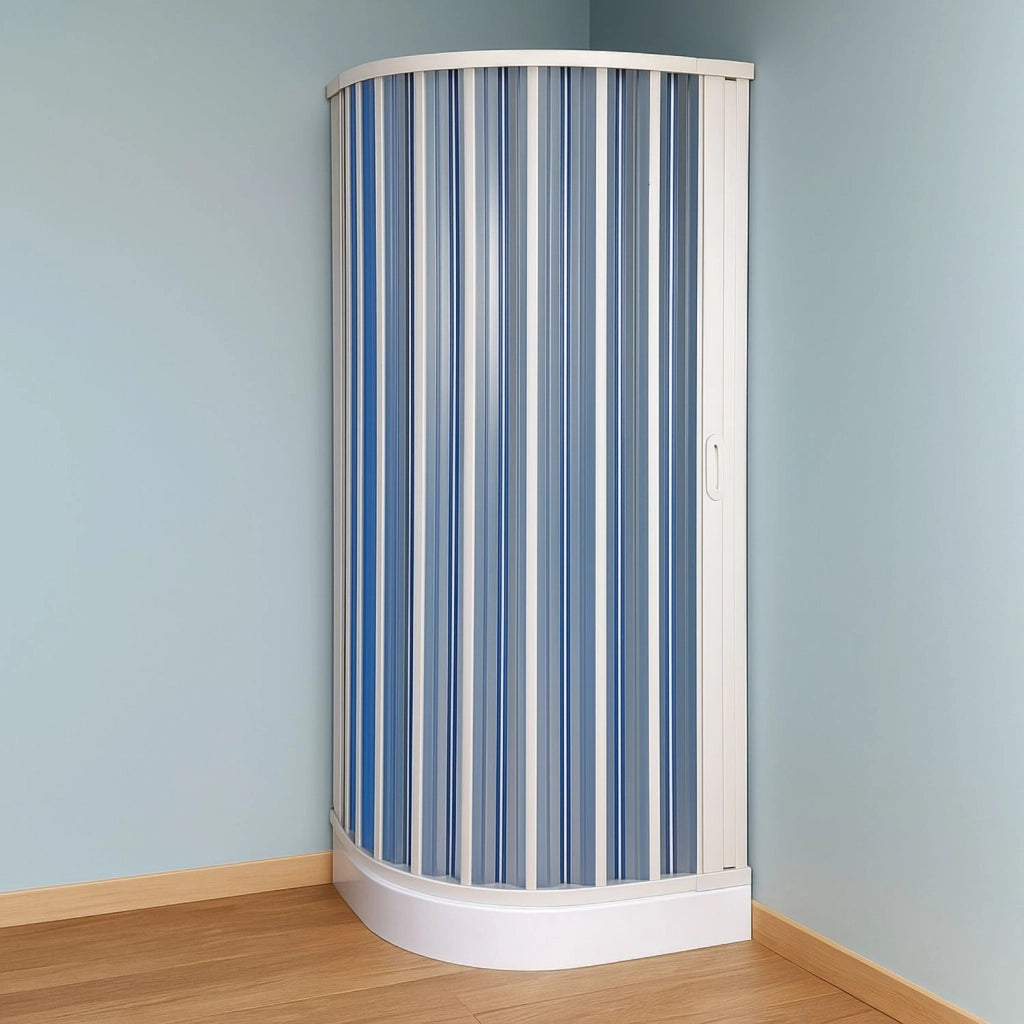 Box doccia soffietto semicircolare pvc guide estensibili aperture reversibili *** misure 78 x 78 cm, confezione 1