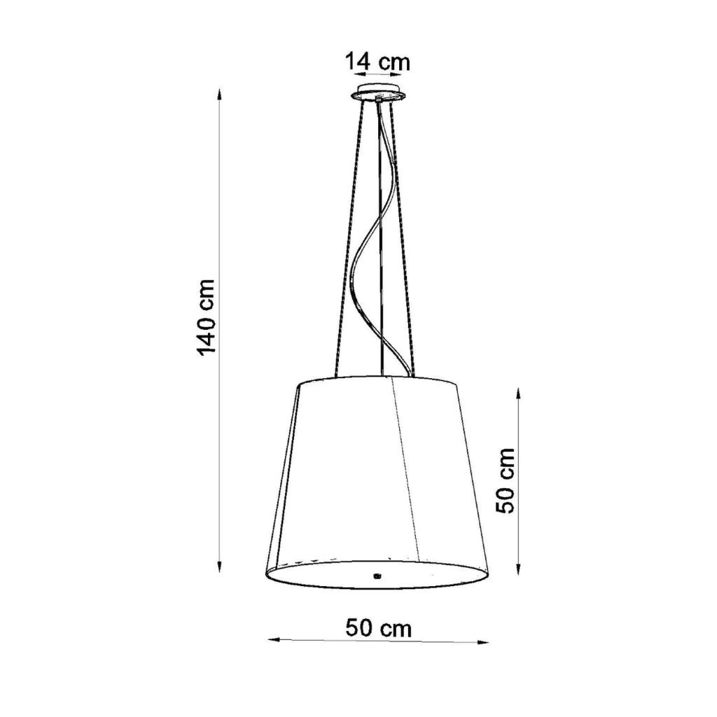 Lampadario moderno nero a 3 luci E27 serie GENEVE 50x50x140 cm