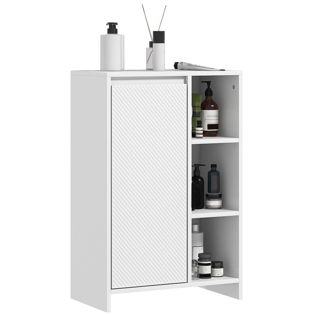 Mobile Bagno con Armadietto e Ripiani Aperti ¨C Zephmum ¨C Bianco 53x30x80cm