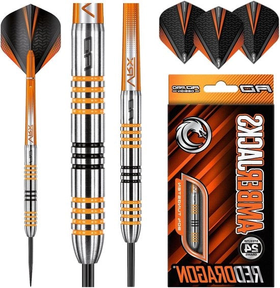 Set di Lancette Serie Dartset - Con Flights e Schachten - Rosso Dragon