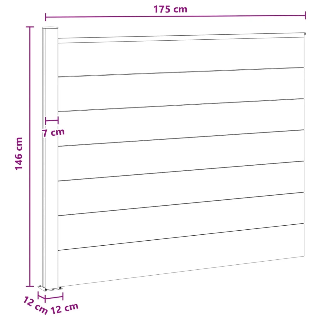 Pannello di Recinzione WPC e Alluminio Marrone 42039067
