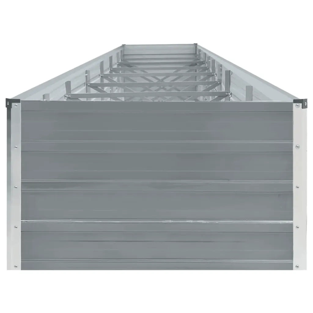Letto Rialzato Giardino in Acciaio Zincato 600x80x45 cm Grigio 47072