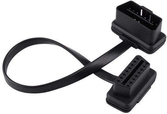 Adattore di Diagnostica OBD2 - Cavo di Estensione - 30 cm - 16 Pin - Uso Universale per Auto - Nero