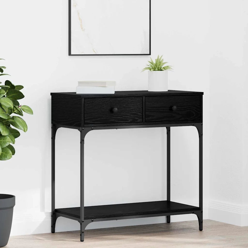 Tavolo Consolle | Tavolo d'Ingresso Rovere nero 75 x 34,5 x 75 cm Legno multistrato