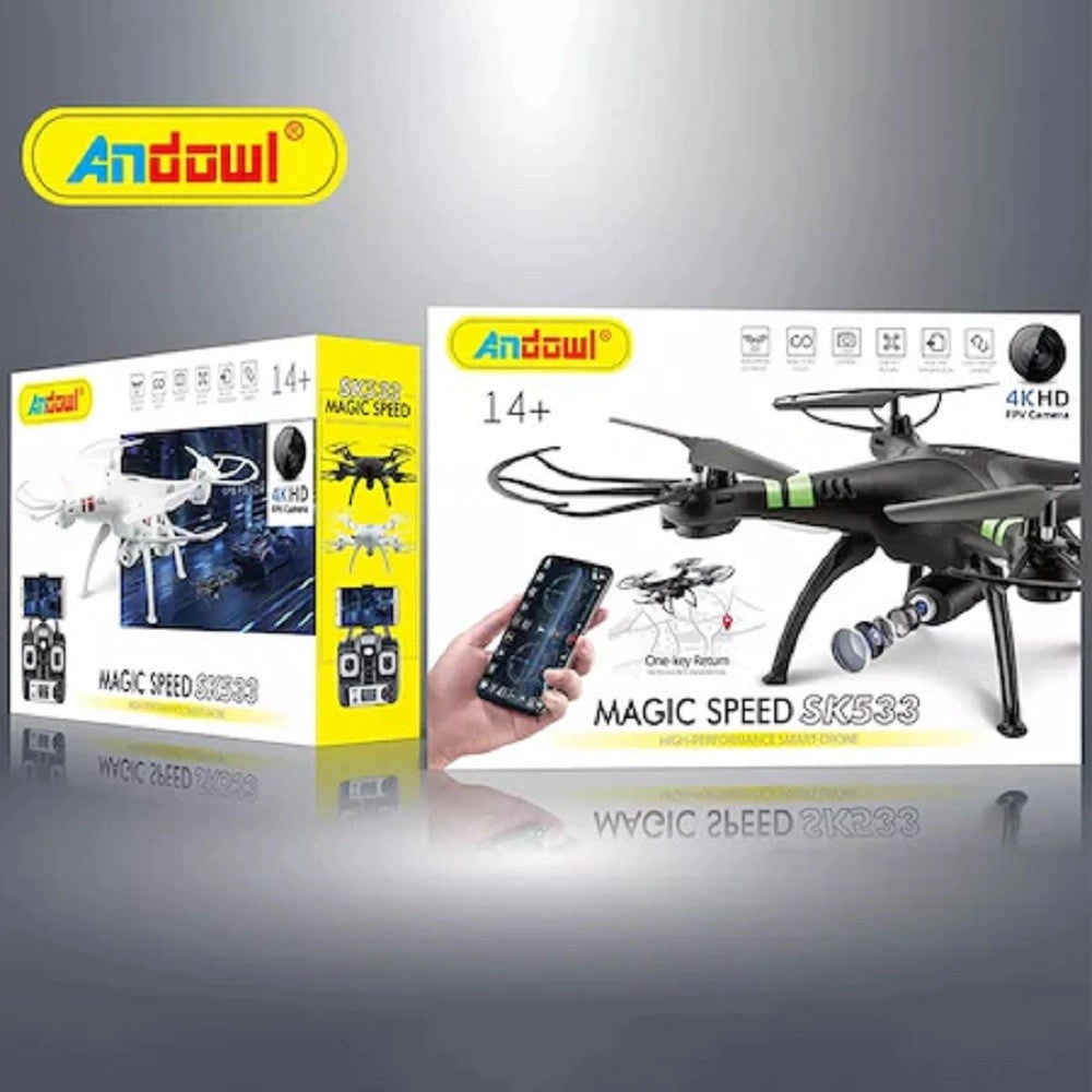 Trade Shop - Drone 4k Hd Corsa A 360° Pulsante Ritorno Home Controllo Gravità Chip Gps Sky533 -