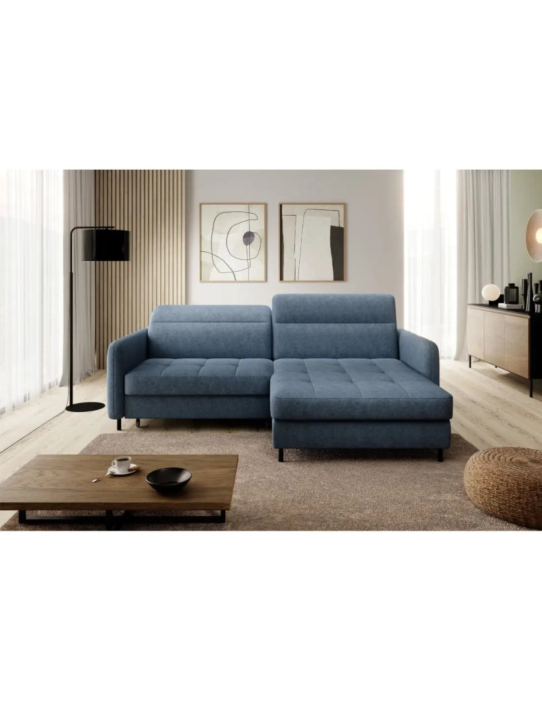 Divano ad angolo collezione GOUMSI colore Blu scuro melange