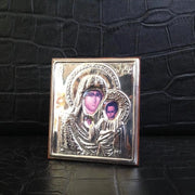 Quadretto Quadro da Tavolo Appoggio in Argento Volto Madonna Dipinto