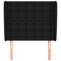 Testiera ad Orecchio Nera 93x23x118/128 cm in Tessuto