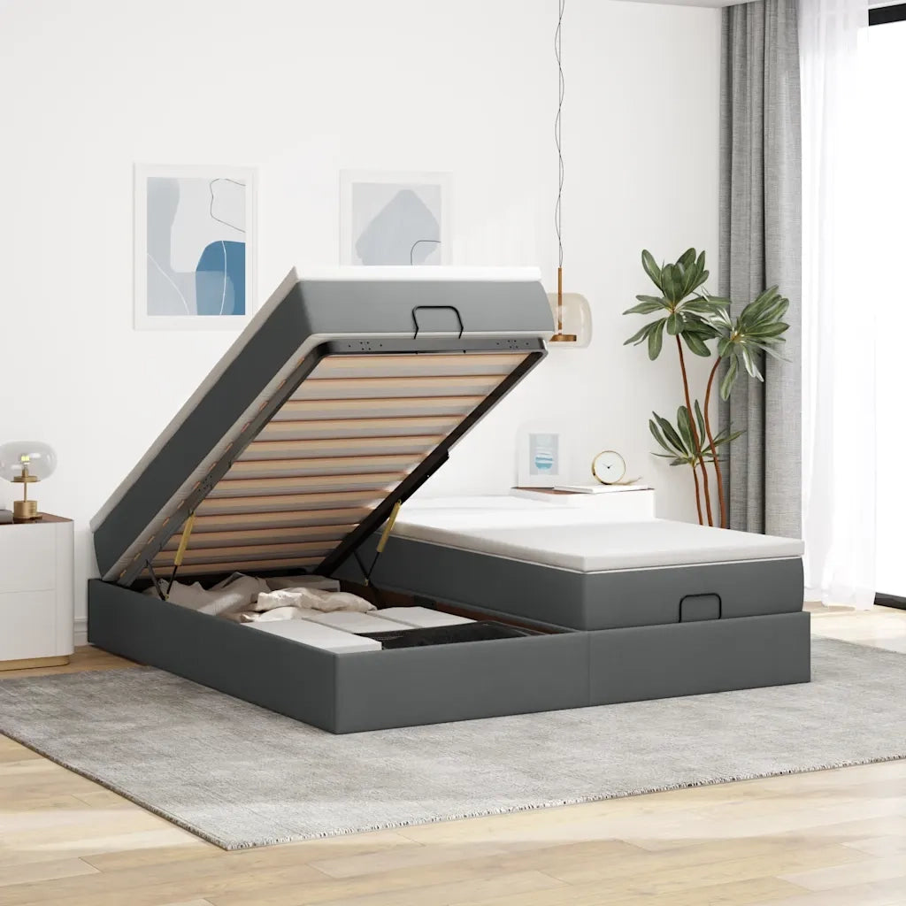 Struttura Letto Pouf con Materassi 180x200 cm in Tessuto 3311242